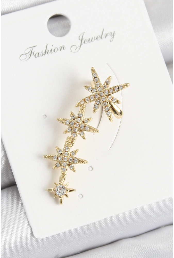 Shoecide Pirinç Kutup Yıldızı Model Gold Renk Sağ Kıkırdak Küpe