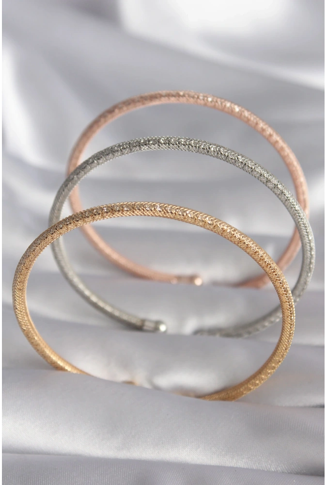 Shoecide Pirinç Mix Renk Hasır Model Zirkon Taş Detay Kadın Bileklik Seti