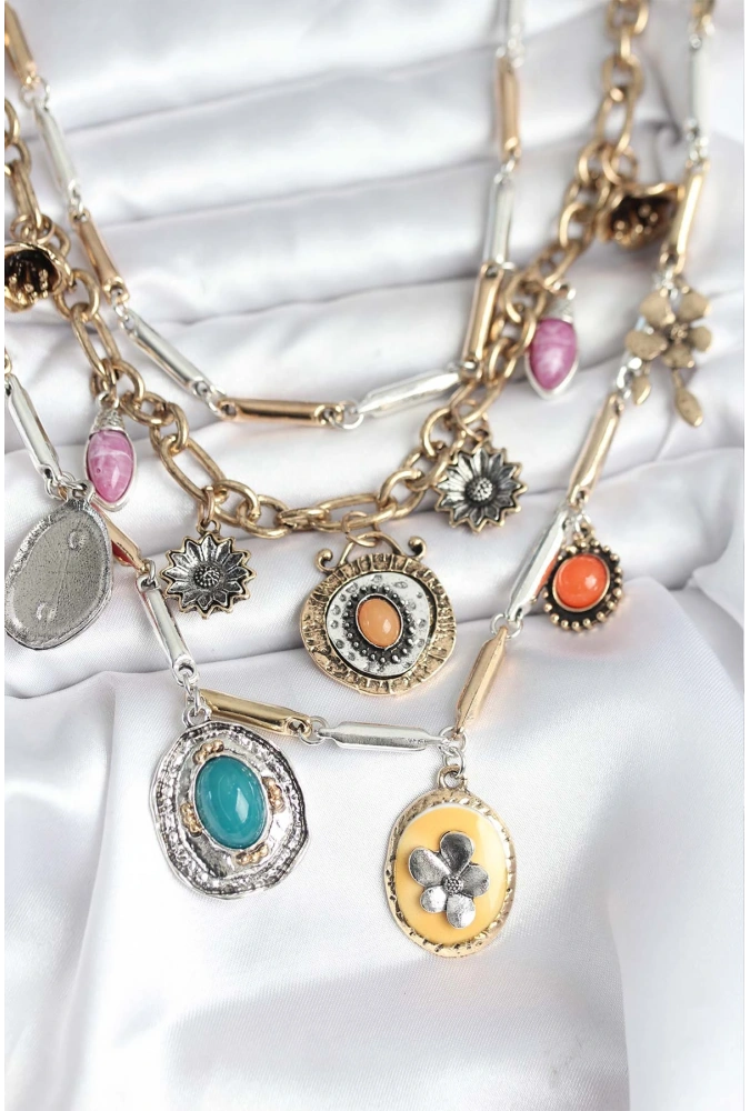 Shoecide Pirinç Otantik Kolye Seti