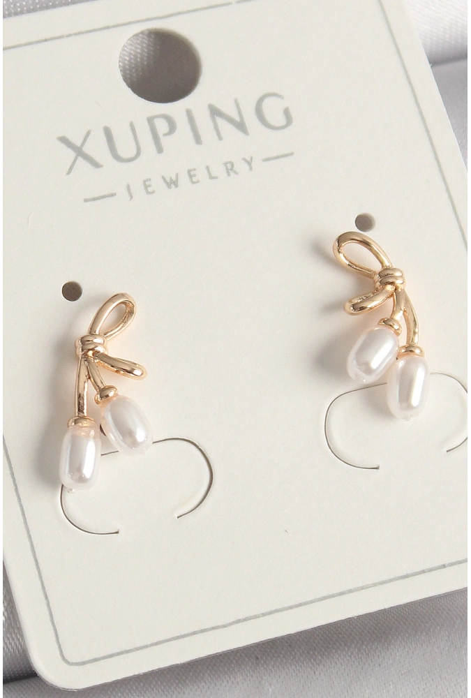 Shoecide Pirinç Rose Renk İnci Detay Düğüm Model Kadın Küpe