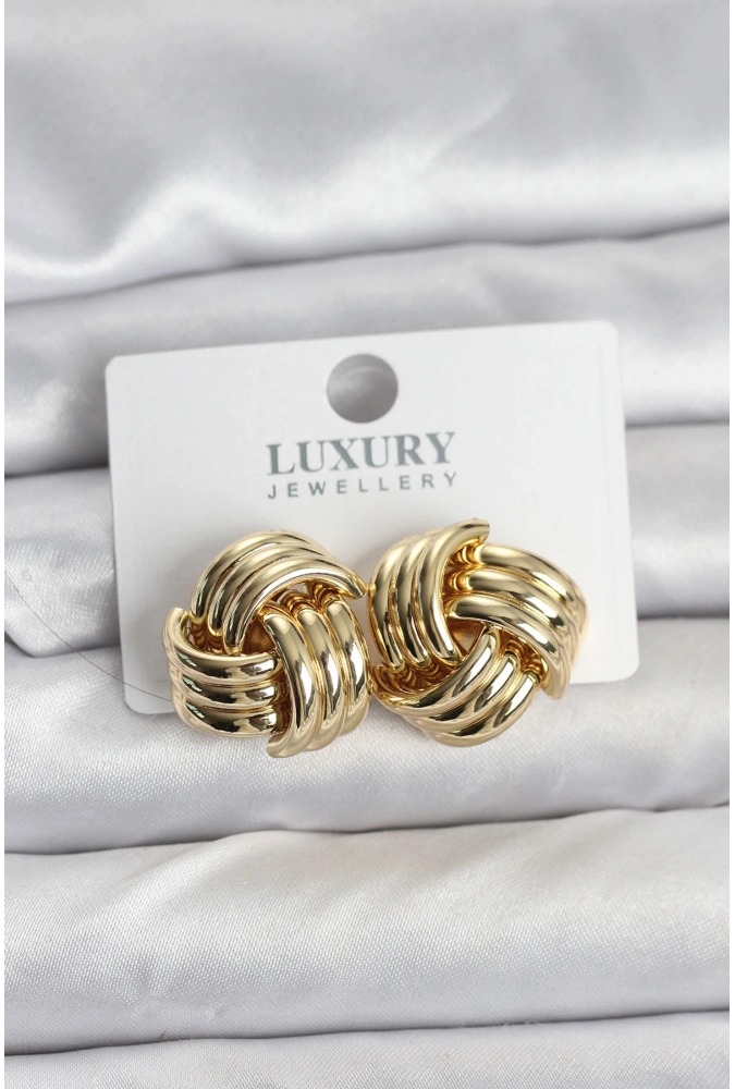 Shoecide Pirinç Sarmal Gold Renk Kadın Küpe