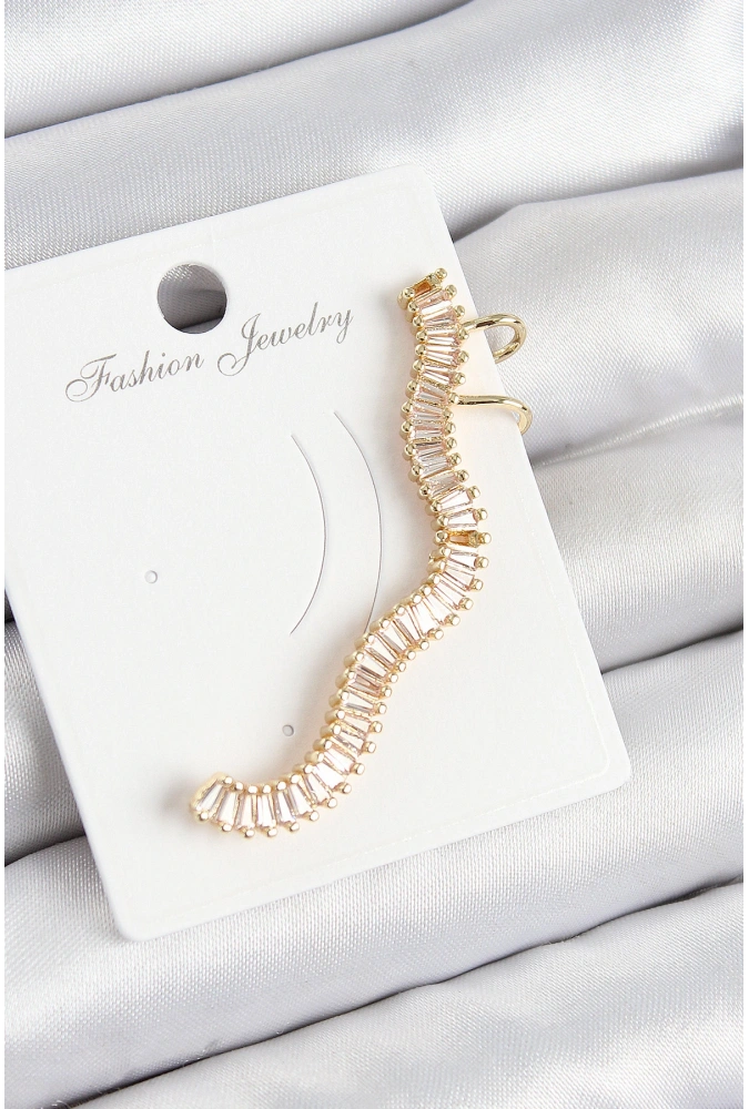 Shoecide Pirinç Su Yolu Model Gold Renk Sağ Kıkırdak Küpe