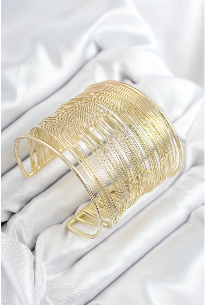 Shoecide Pirinç Tel Sarma Model Gold Renk Kadın Bileklilk