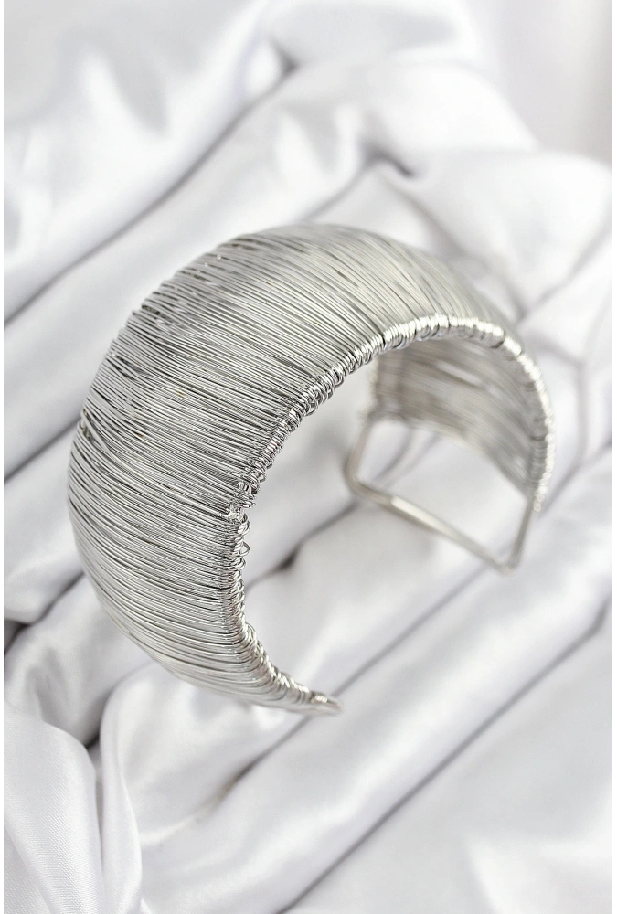 Shoecide Pirinç Tel Sarma Model Gümüş Renk Kadın Bileklilk