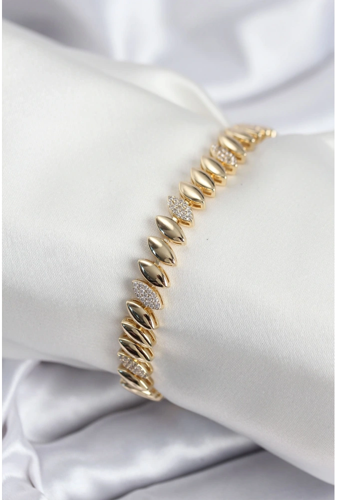 Shoecide Pirinç Vıp Seri Gold Renk Arpa Model Kadın Bileklik