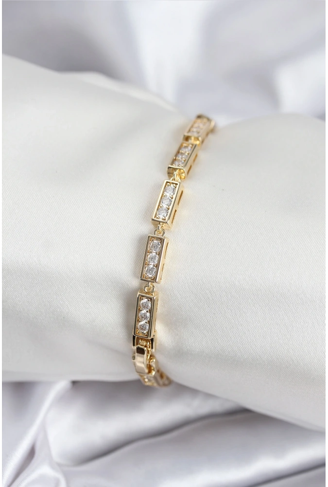 Shoecide Pirinç Vıp Seri Gold Renk Parçalı Model Kadın Bileklik