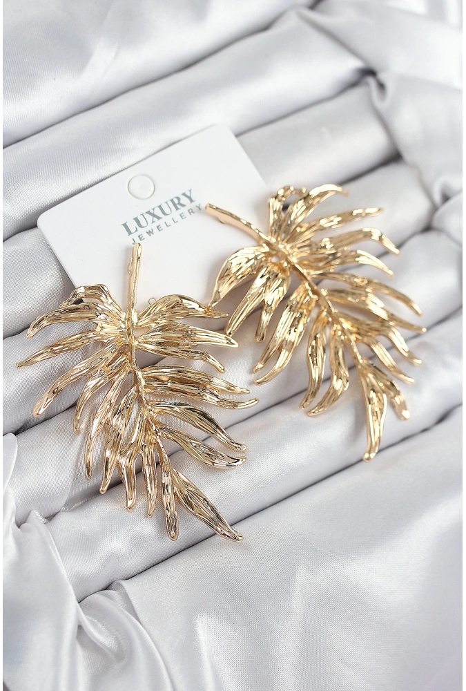 Shoecide Pirinç Yaprak Model Gold Renk Kadın Küpe