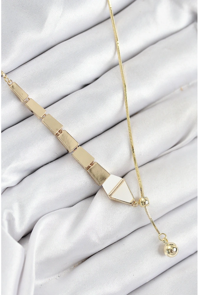 Shoecide Pirinç Yılan Model Gold Renk Asansörlü Kadın Kolye