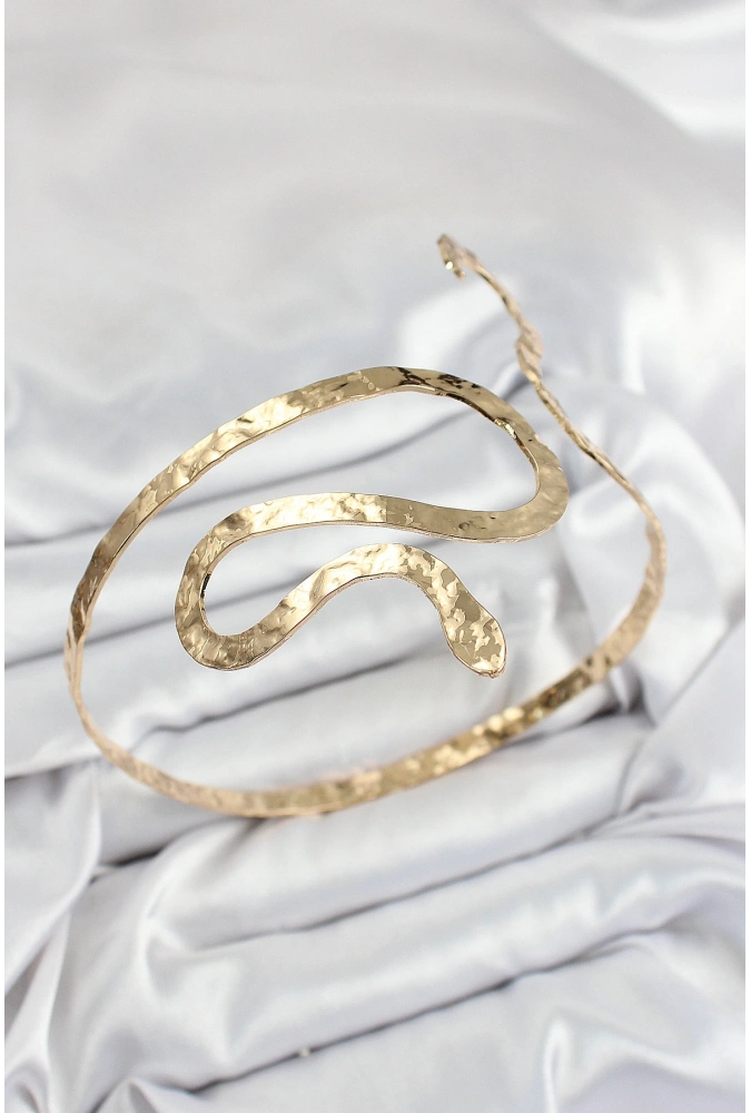 Shoecide Pirinç Yılan Model Gold Renk Kadın Pazu Bileklik