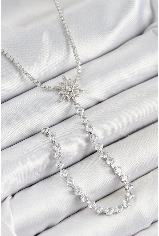 Shoecide Pirinç Zirkon Taşlı Kutup Yıldızı Model Gold Renk Y Kolye