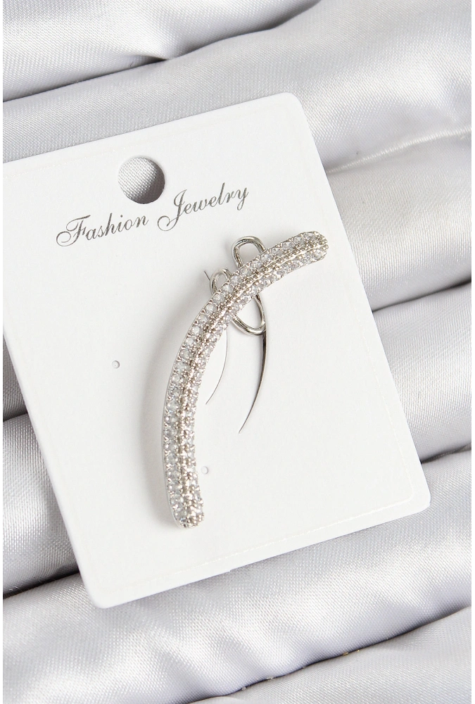 Shoecide Pirinç Zirkon Taşlı Model Gümüş Renk Sağ Kıkırdak Küpe