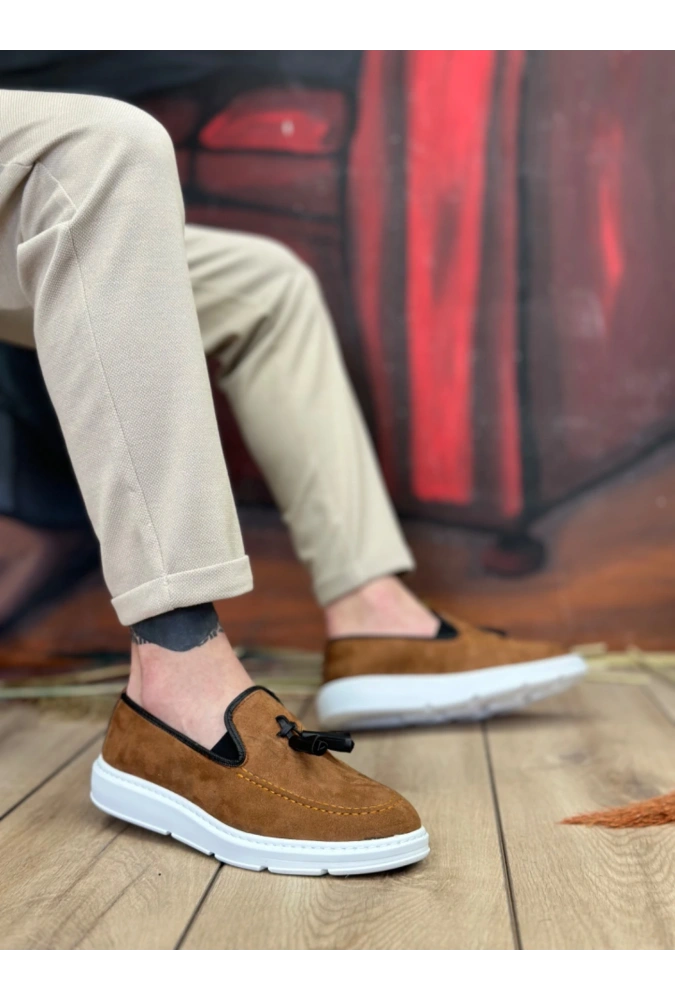 Shoecide Sb0005 Bağcıksız Yüksek Taban Klasik Püsküllü Corcik Erkek Ayakkabı