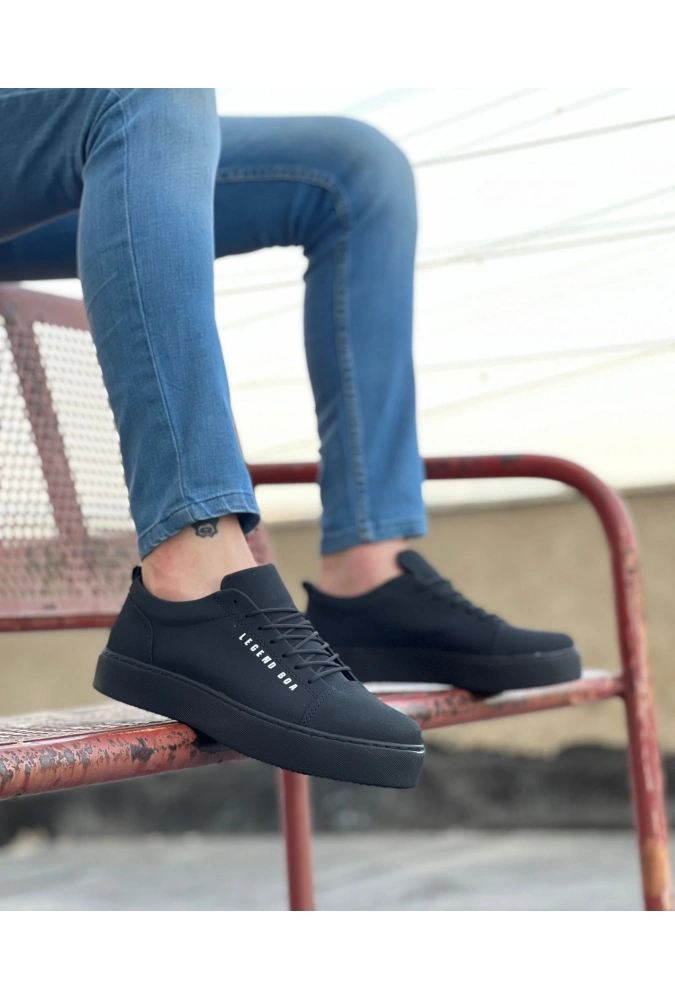 Shoecide Sb0104 Bağcıklı  Nubuk Siyah Spor Klasik Erkek Ayakkabı