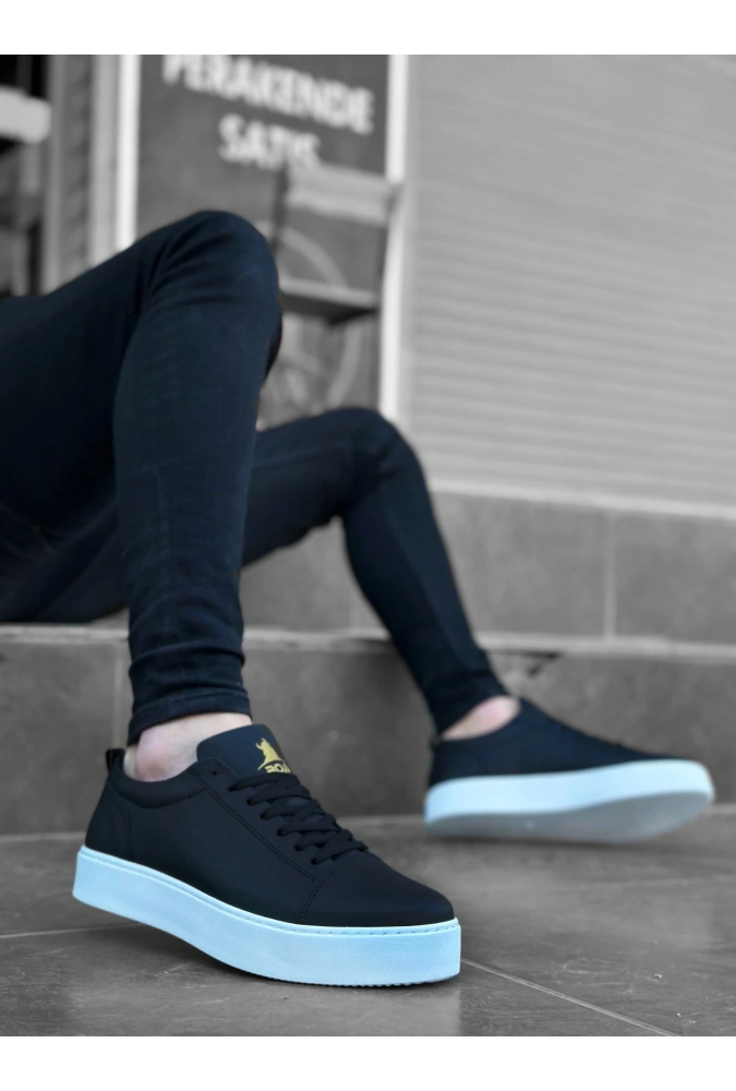 Shoecide Sb0104 Bağcıklı Siyah Cilt  Spor Klasik Erkek Ayakkabı