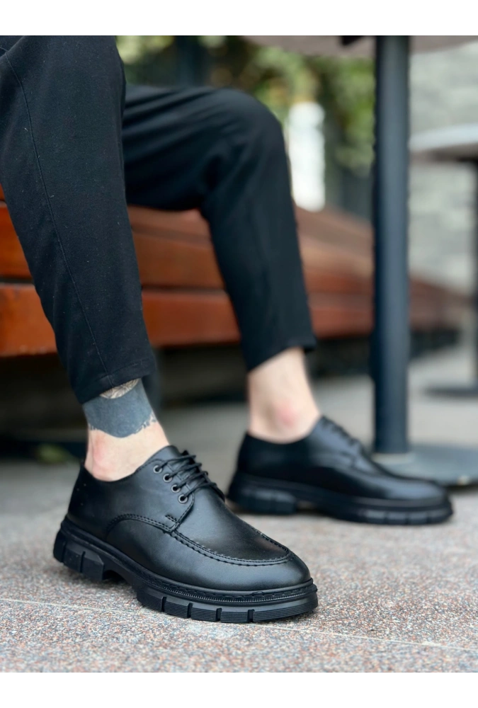 Shoecide Sb0237 Bağcıklı Klasik Yüksek Taban Casual Erkek Ayakkabı