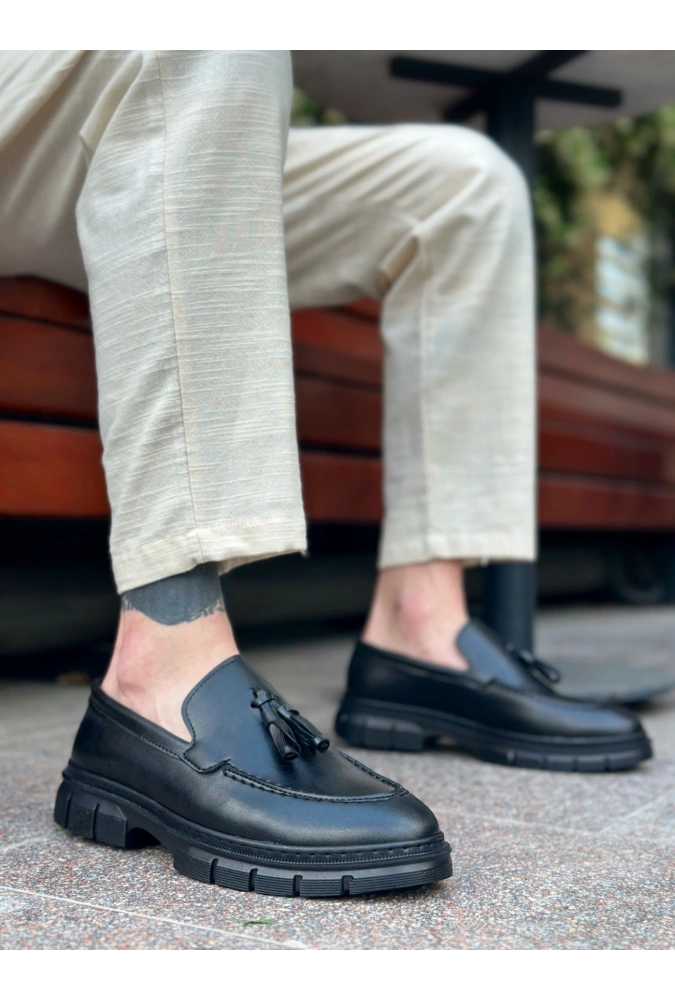 Shoecide Sb0240 Püsküllü Cilt Klasik Yüksek Taban Casual Erkek Ayakkabı