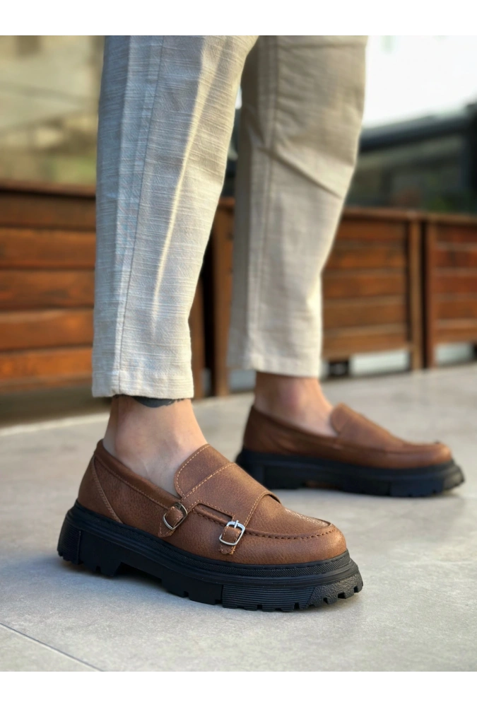 Shoecide Sb0242 Tokalı Klasik Yüksek Siyah Taban Taba Erkek Ayakkabı