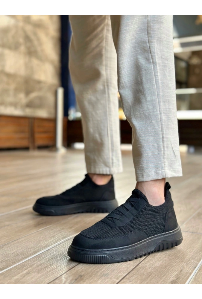 Shoecide Sb0911 Özel Örme Triko Deri Tozu Detaylı Günlük Spor Ayakkabı