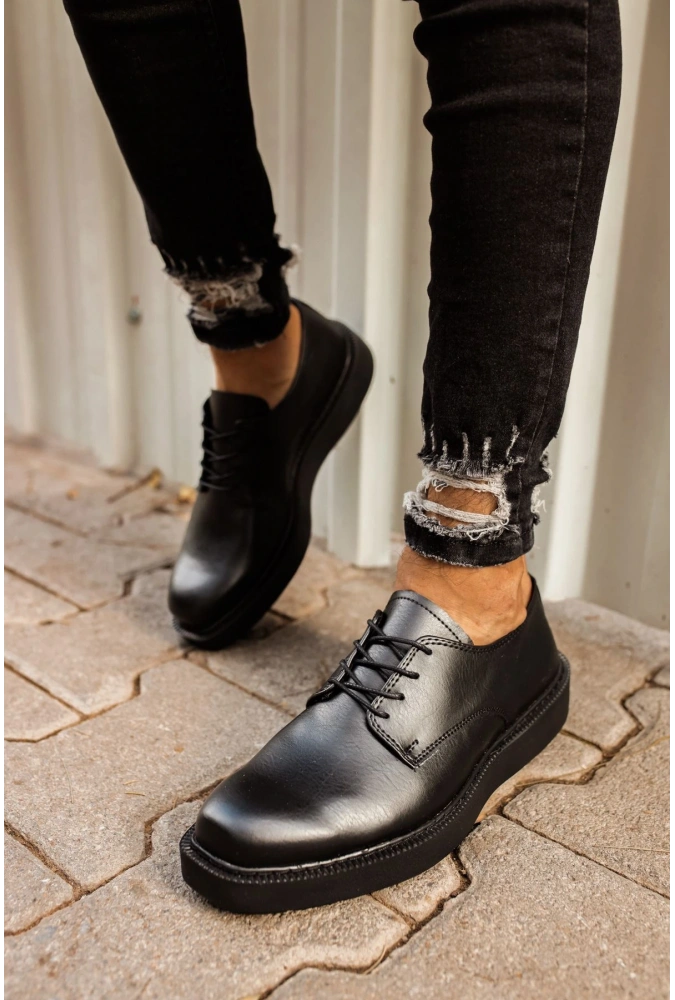 Shoecide Sho001 Bağcıklı Fst Classic Lace Erkek Klasik Ayakkabı Sıyah