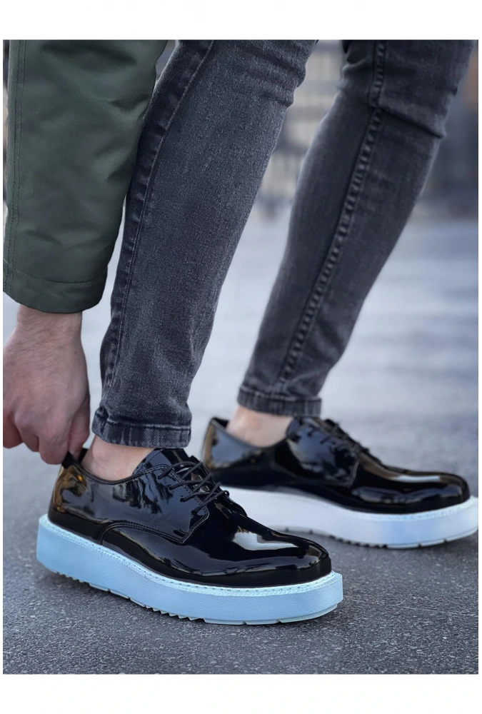 Shoecide Sho001 Bağcıklı Rugan Rbt Classic Lace Erkek Klasik Ayakkabı Sıyah