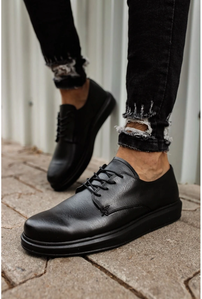 Shoecide Sho003 Bağcıklı Rahat Taban Cst Pelle Classica Erkek Klasik Ayakkabı Sıyah