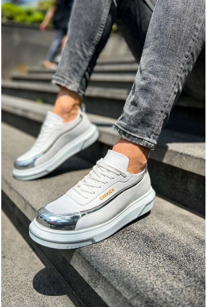 Shoecide Sho041 - Cbt Renaissance Erkek Ayakkabı Beyaz/gumus