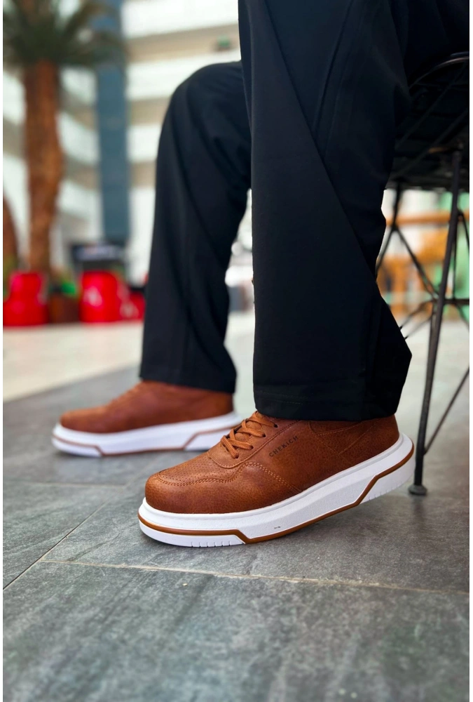 Shoecide Sho075 Bağcıklı Yüksek Taban Cbt Signature Erkek Ayakkabı Taba