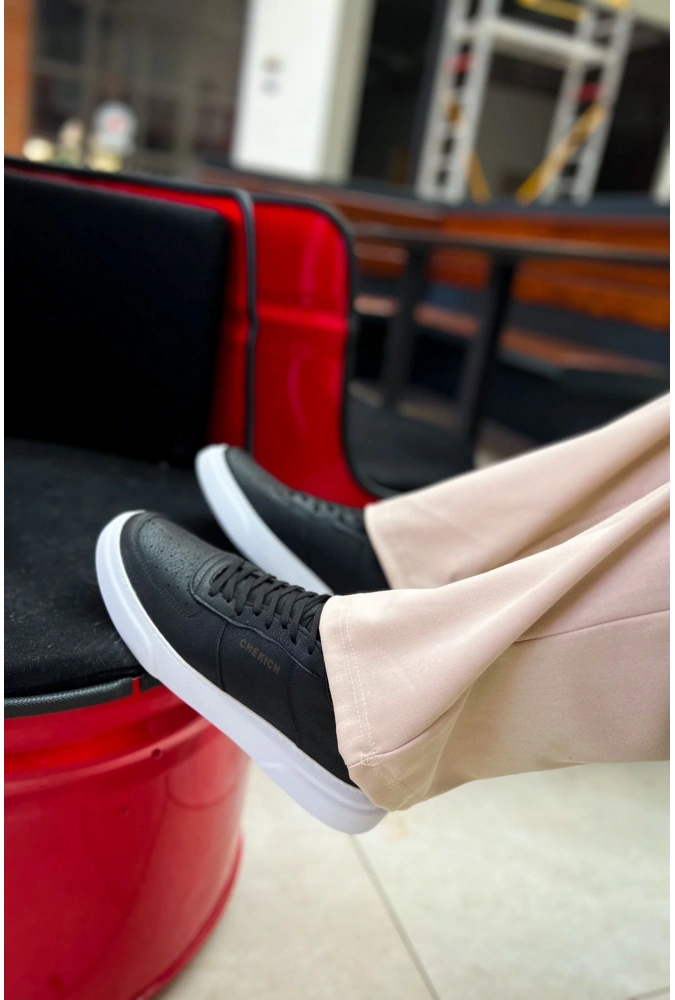 Shoecide Sho087 Bağcıklı Yüksek Taban Cbt Kenton Erkek Ayakkabı Sıyah/sıyah