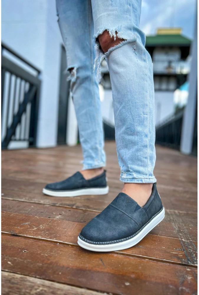 Shoecide Sho091 Bağcıksız Slip-on Rbt Brecon Erkek Ayakkabı Antrasıt