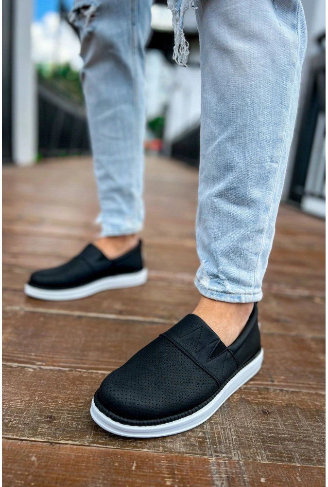 Shoecide Sho091 Bağcıksız Slip-on Rbt Brecon Erkek Ayakkabı Sıyah