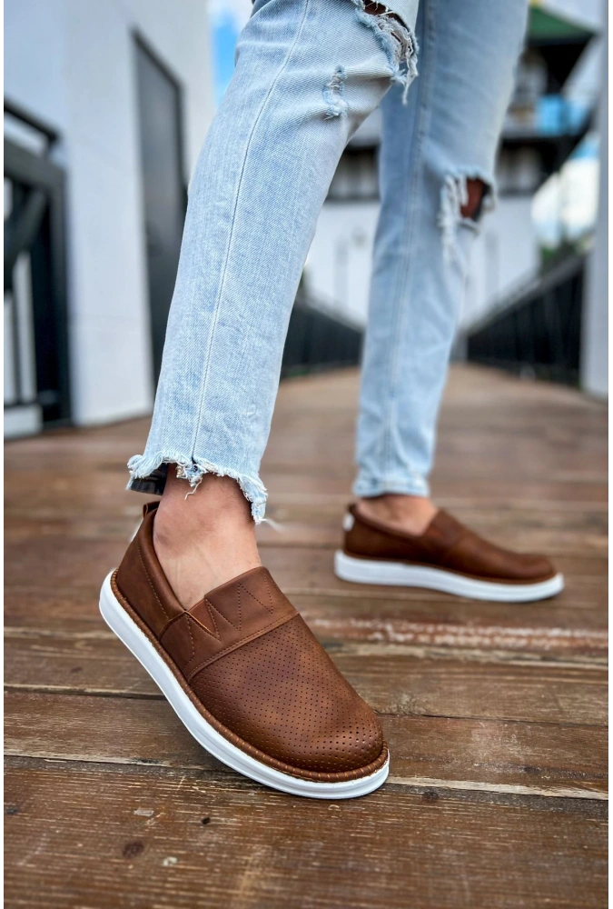 Shoecide Sho091 Bağcıksız Slip-on Rbt Brecon Erkek Ayakkabı Taba