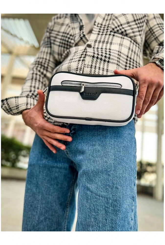 Shoecide Sho101 Poani Tablet Erkek Çanta Beyaz/sıyah