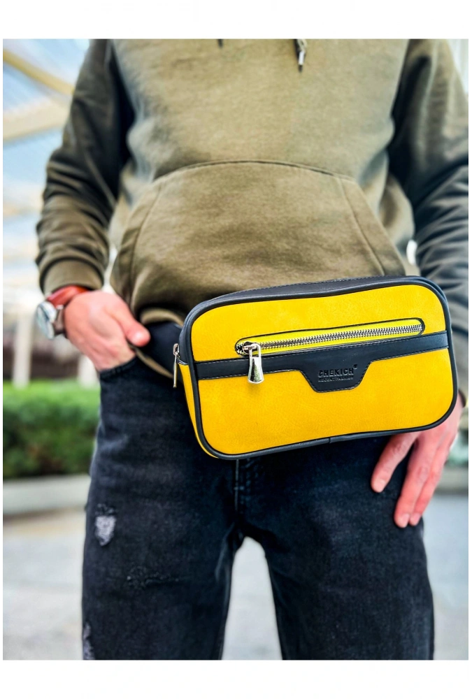 Shoecide Sho101 Poani Tablet Erkek Çanta Sıyah - Sarı
