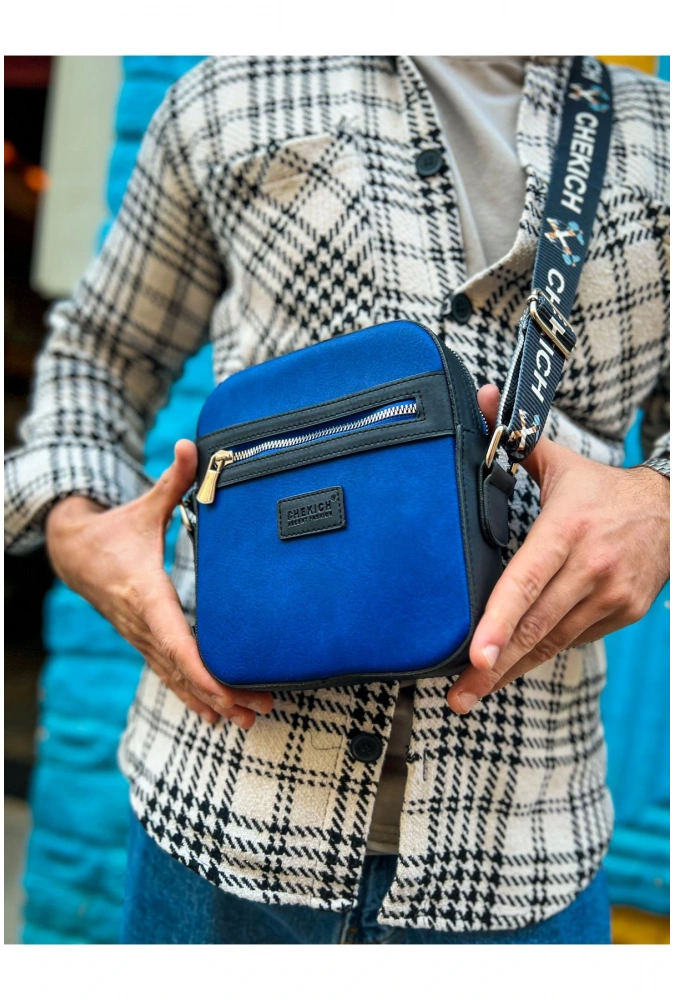 Shoecide Sho102 Stealht Kare Erkek Çanta Sıyah/mavı