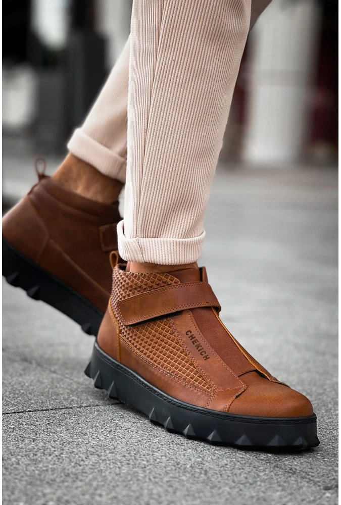 Shoecide Sho103 Cst Pyramid Long Erkek Bot Taba