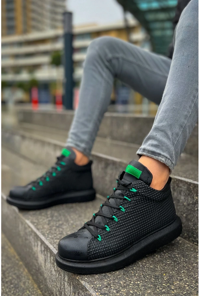 Shoecide Sho111 - Gst Milano Erkek Bot Sıyah / Yesıl