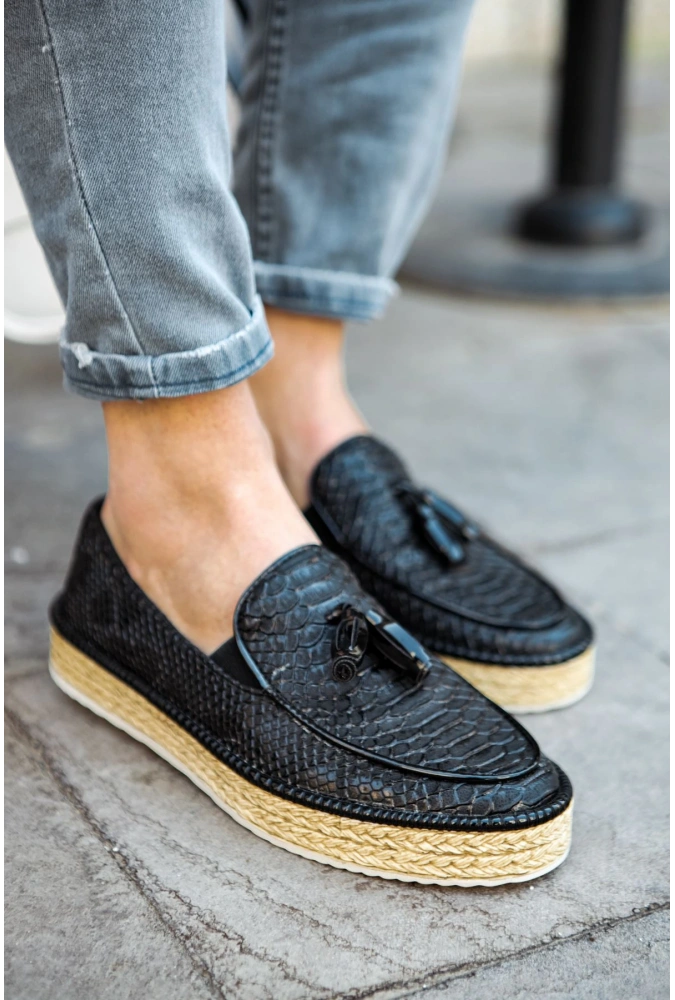 Shoecide Sho119 Püsküllü Corcik Cbt Tassels Erkek Ayakkabı Sıyah