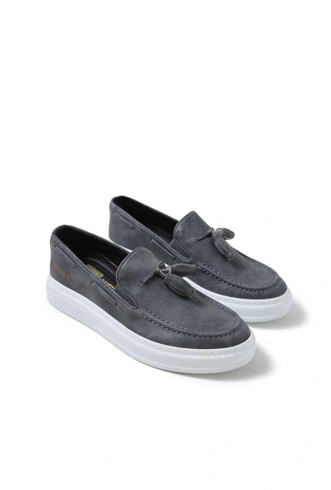 Shoecide Sho127 Bağcıksız Püsküllü Cbt Loafer-x Erkek Ayakkabı Antrasıt
