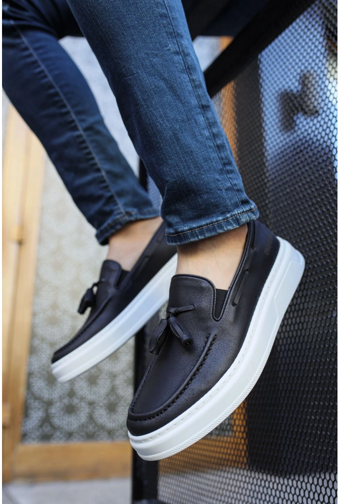 Shoecide Sho127 Bağcıksız Püsküllü Cbt Loafer-x Erkek Ayakkabı Sıyah