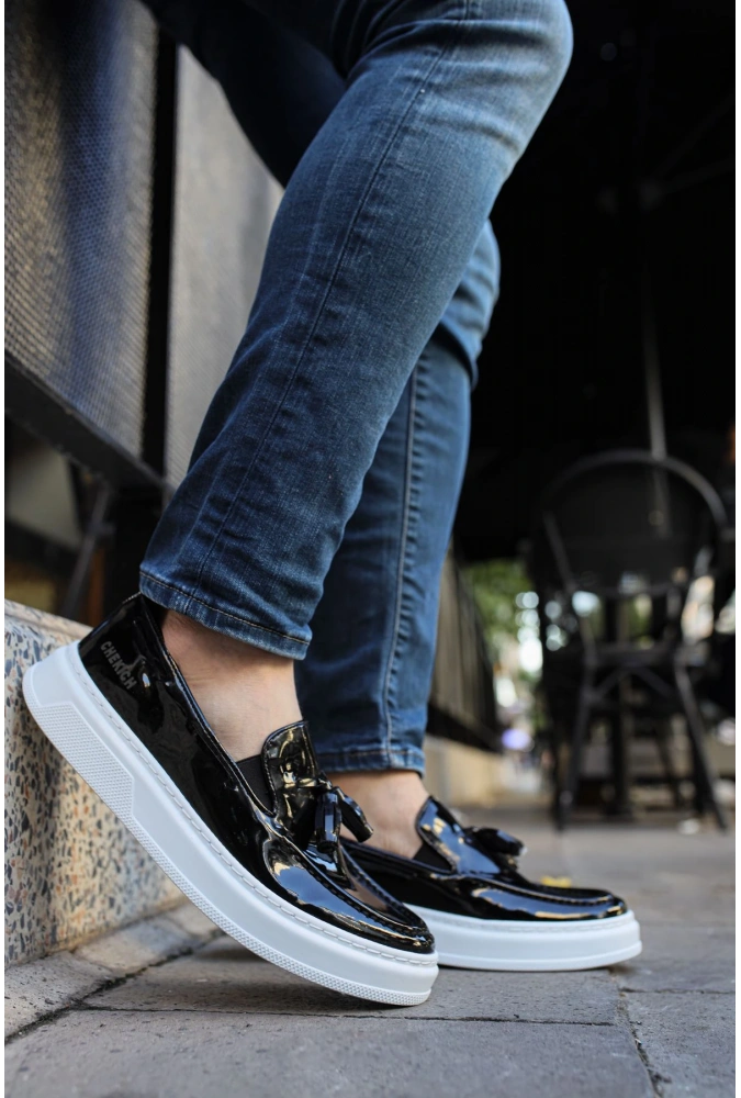 Shoecide Sho127 Bağcıksız Püsküllü Rbt Loafer-x Erkek Ayakkabı Sıyah