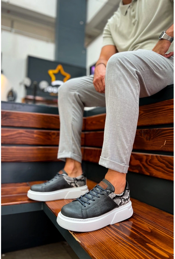 Shoecide Sho145 Bağcıklı Yüksek Taban Cbt Sauerbergg Erkek Ayakkabı Antrasıt