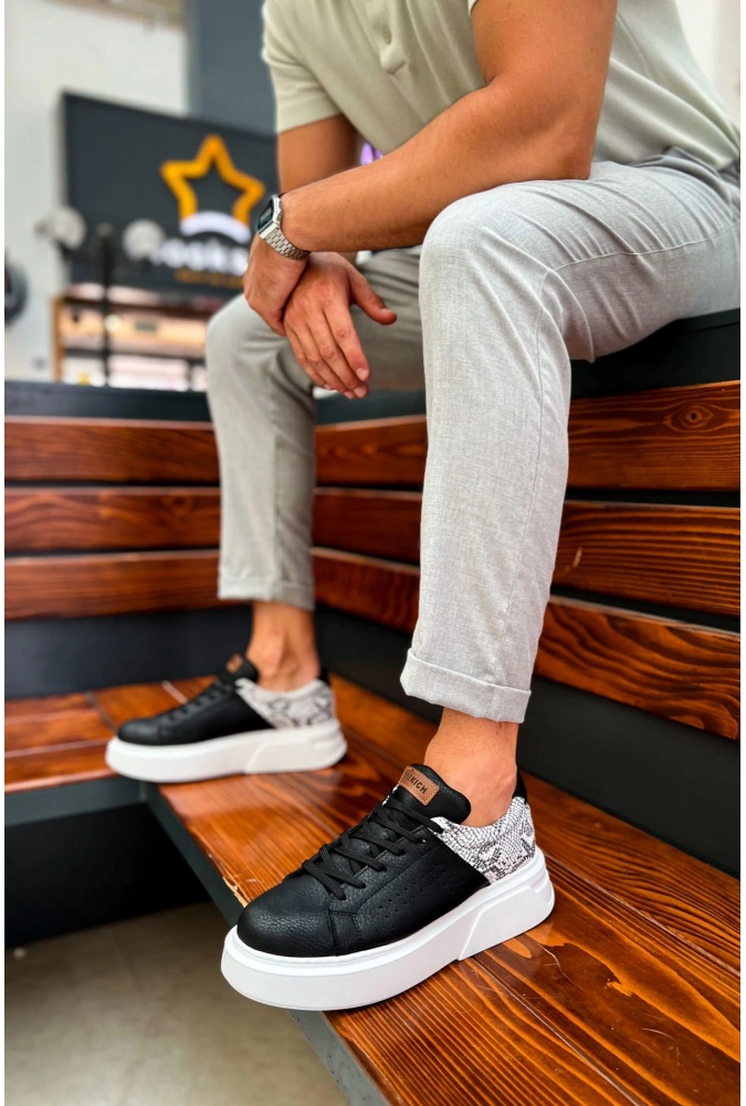 Shoecide Sho145 Bağcıklı Yüksek Taban Cbt Sauerbergg Erkek Ayakkabı Sıyah