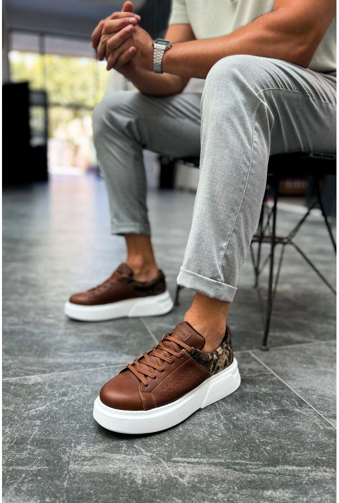 Shoecide Sho145 Bağcıklı Yüksek Taban Cbt Sauerbergg Erkek Ayakkabı Taba