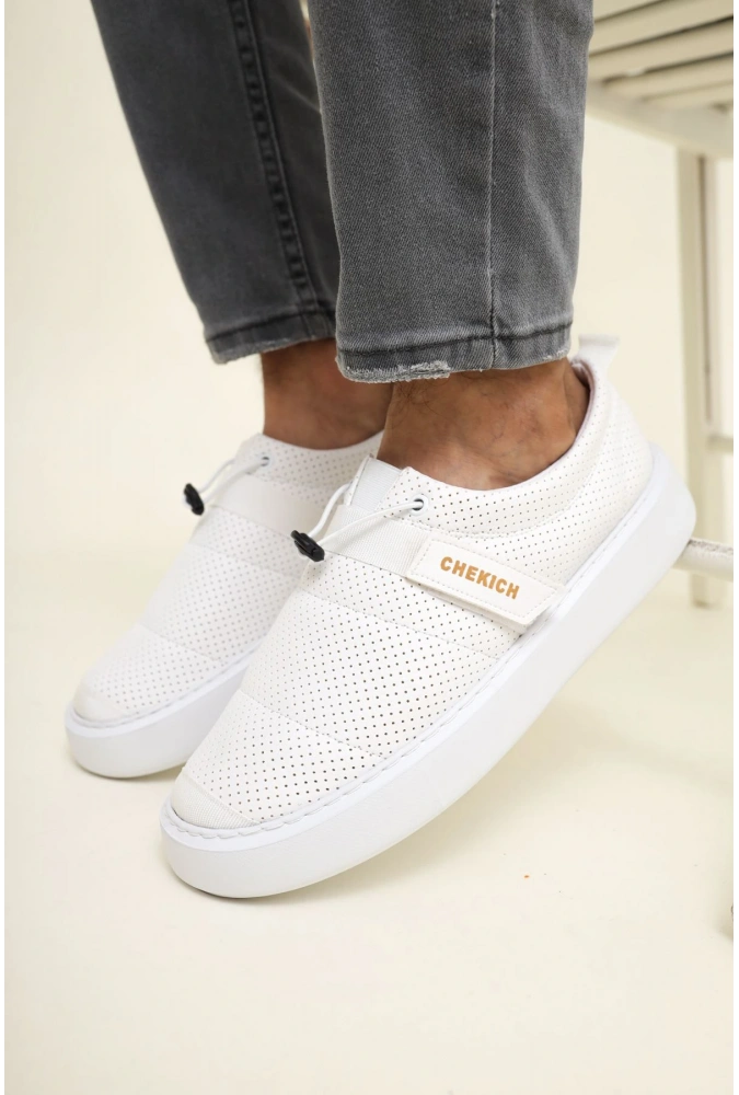 Shoecide Sho147 Cırtlı Yüksek Taban Cbt Dobeny Erkek Ayakkabı Beyaz