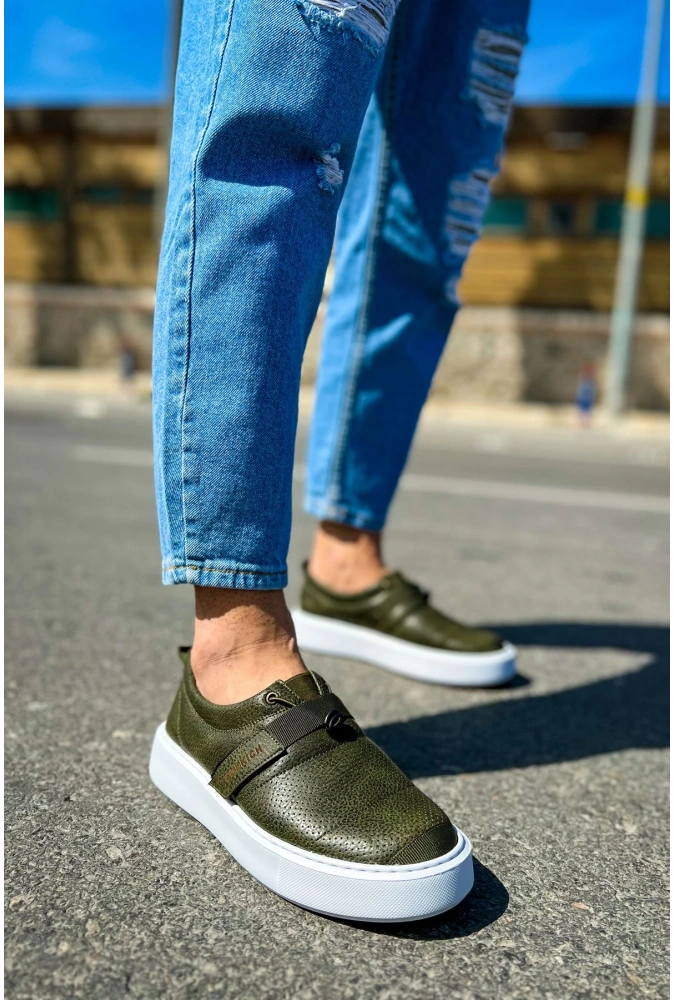 Shoecide Sho147 Cırtlı Yüksek Taban Cbt Dobeny Erkek Ayakkabı Hakı