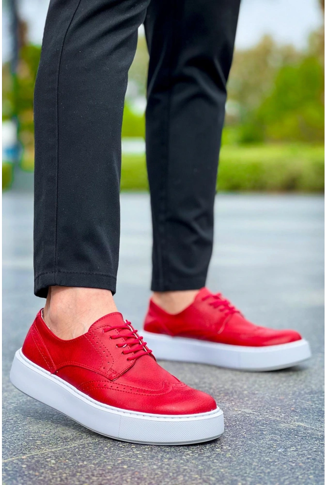 Shoecide Sho149 Bağcıklı Spor Klasik Cbt Changer Over Erkek Ayakkabı Kırmızı