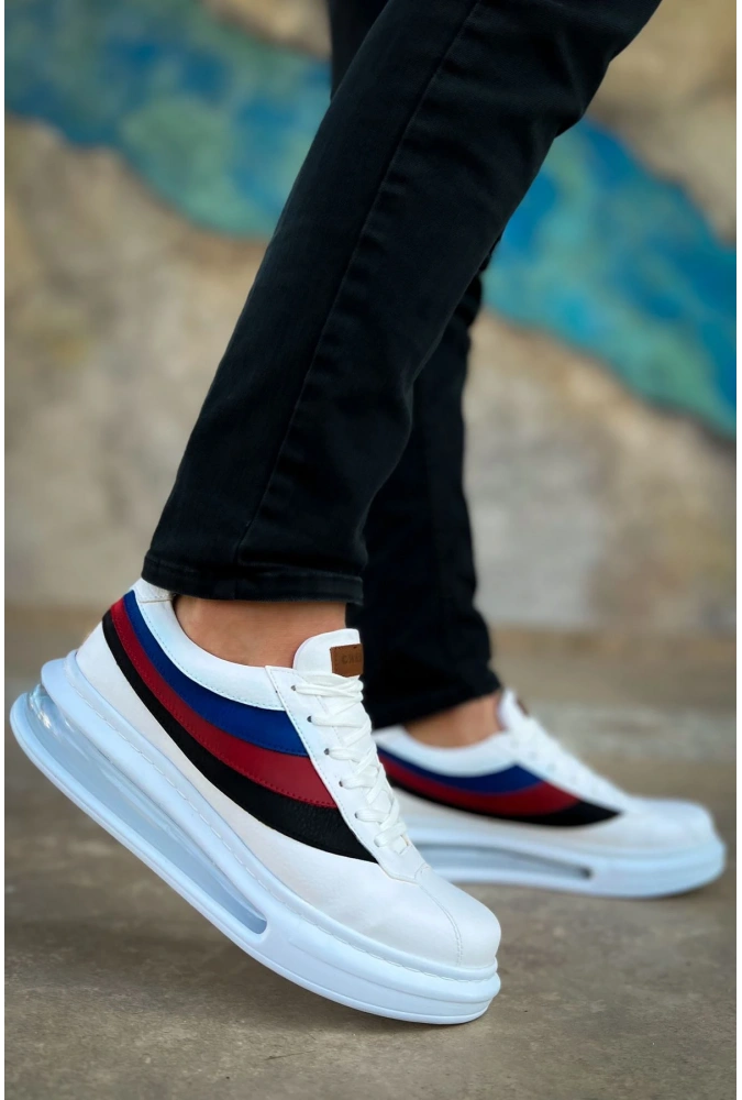 Shoecide Sho171 Bağcıklı Balon Yüksek Taban Crt Ariaso Erkek Ayakkabı Beyaz