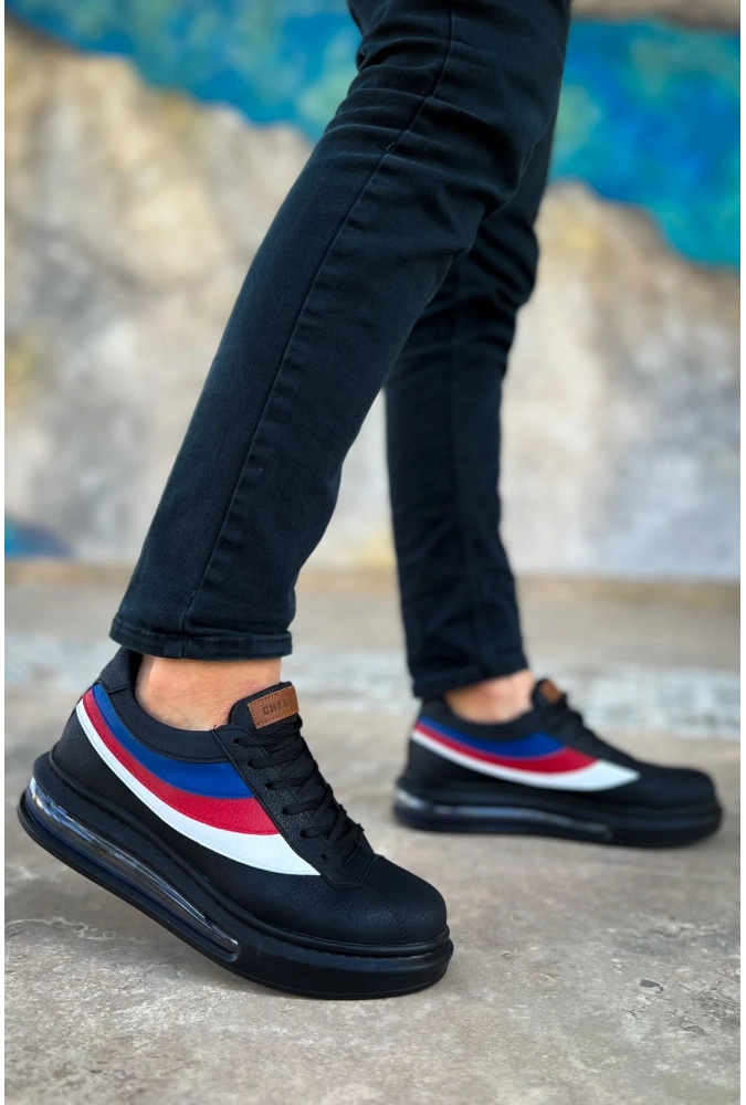 Shoecide Sho171 Bağcıklı Balon Yüksek Taban Crt Ariaso Erkek Ayakkabı Sıyah