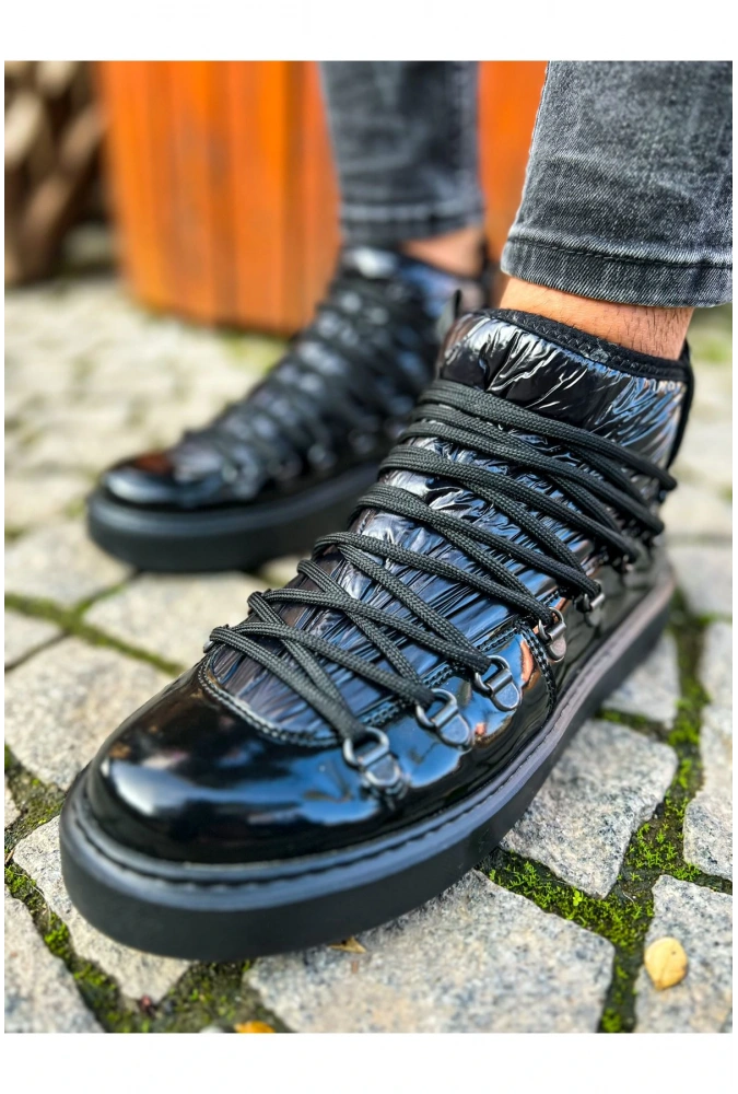 Shoecide Sho189 Bağcıklı Özel Tasarım Rst Charisma Erkek Ayakkabı Sıyah