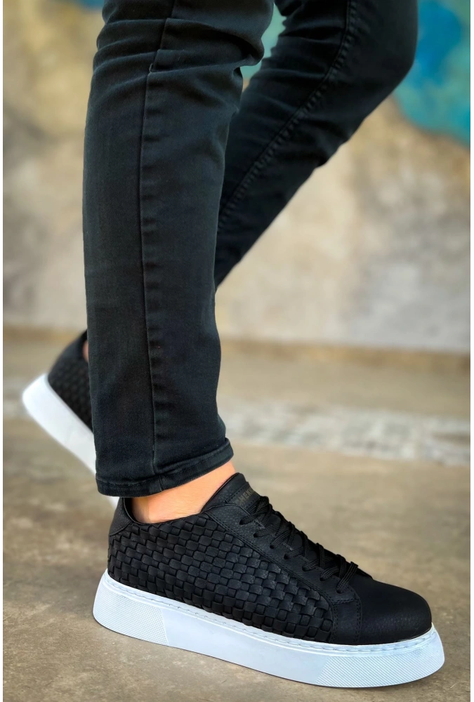 Shoecide Sho203 Bağcıklı Özel Tasarım Obt Maglieria Erkek Ayakkabı Sıyah